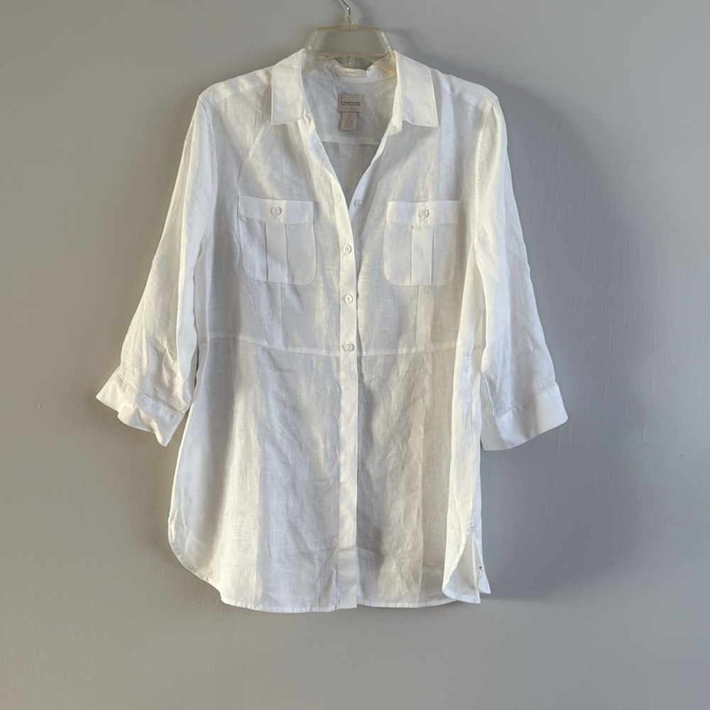 New white shirt blouse Chicos size 2 .. no tag